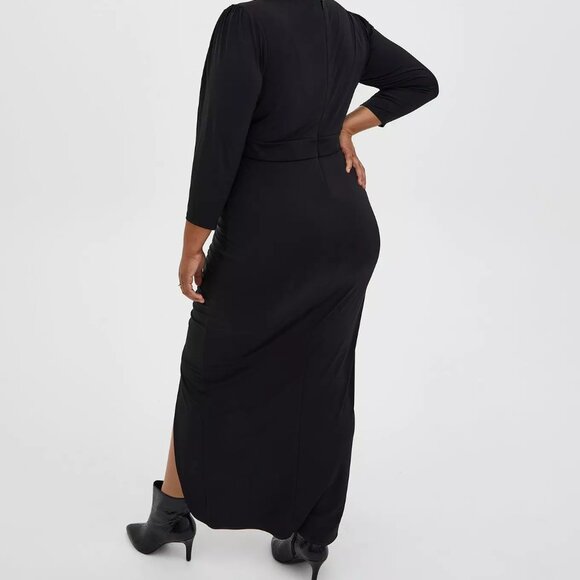 New TORRID Plus Size 18 2X Womens Black Maxi Studio Knit Hi-Low Dress - Picture 3 of 5